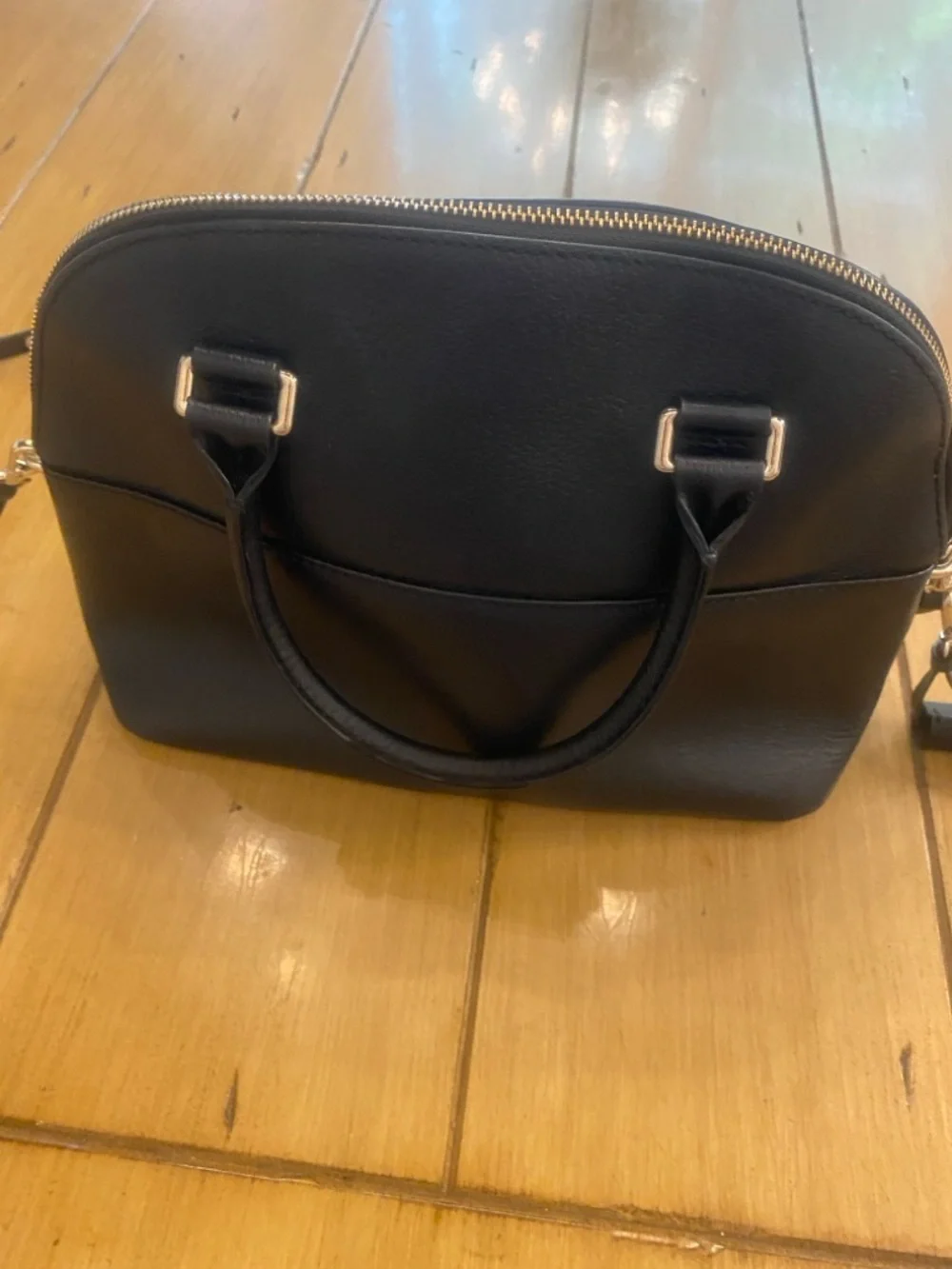 kate spade Carli Black Leather Dome Satchel Tassel Crossbody Optional Strap